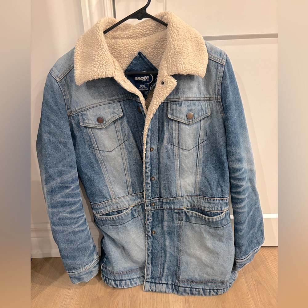 Ladies Size Medium Brody Jeans Wool Lined Jean Jacket - Great Condition